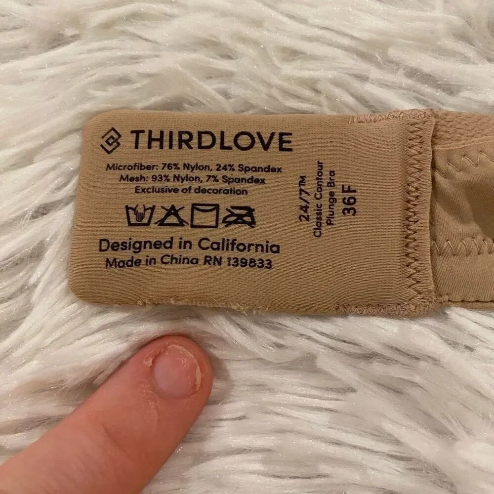Thirdlove 24/7 Classic Contour Plunge Bra in Tan 36F